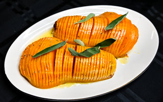 Hasselback Butternut Squash with Sage Butter